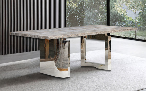 Daisy Travertine Rectangle Dining Table